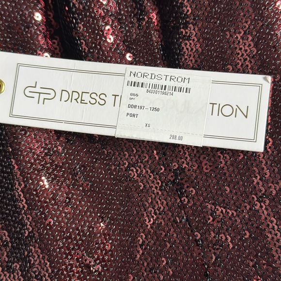 Dress the Population Red Fit and Flare Midi Dress Spaghetti Strap Cocktail. - Picture 2 of 3